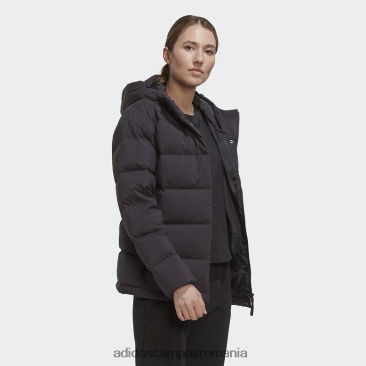 adidas campus romania jachetă de puf cu glugă helionic neagră femei negru J266N217023