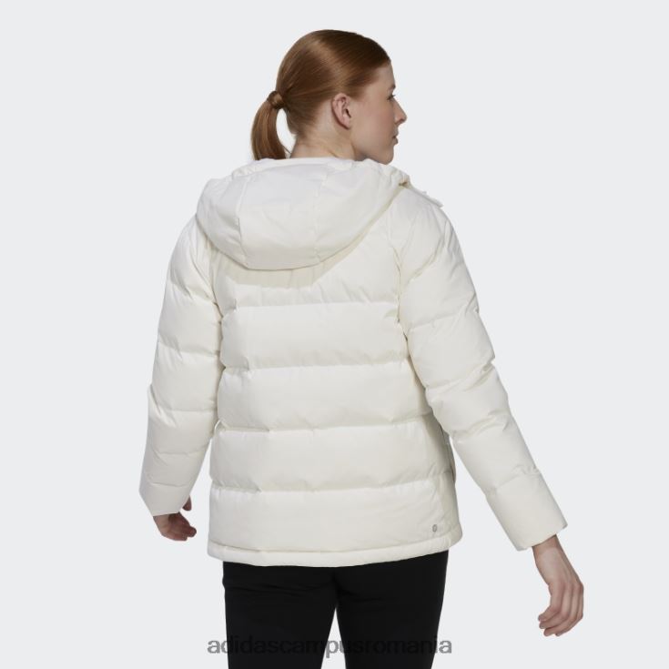 adidas campus romania jachetă de puf helionic albă cu glugă femei alb J266N217206