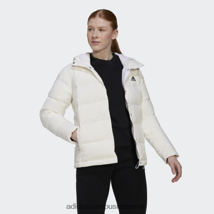adidas campus romania jachetă de puf helionic albă cu glugă femei alb J266N217206