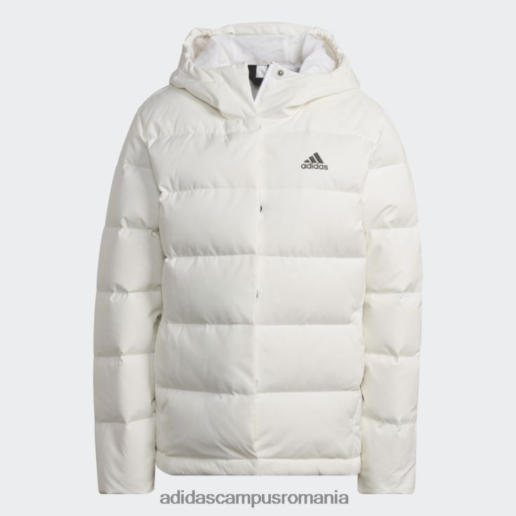 adidas campus romania jachetă de puf helionic albă cu glugă femei alb J266N217206