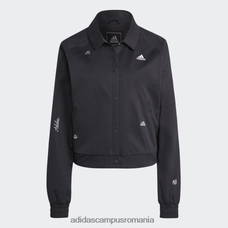 adidas campus romania jachetă de sport cu grafică inspirată de cristale vindecătoare negru adidas femei alb negru J266N28970
