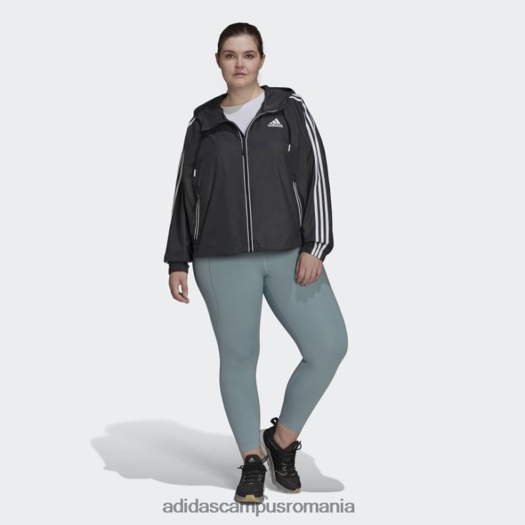 adidas campus romania jachetă de vânt bsc cu 3 dungi (plus mărime) neagră femei alb negru J266N217348