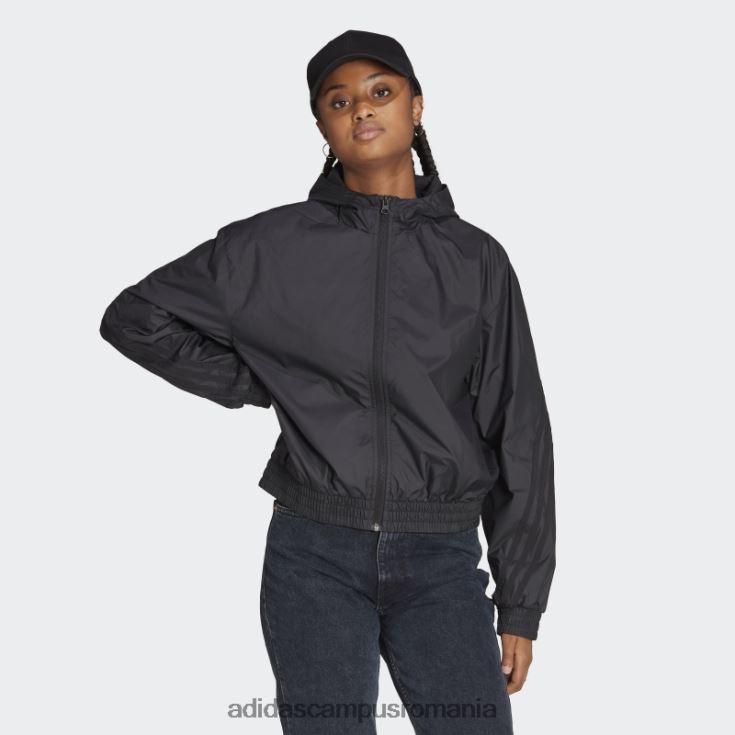 adidas campus romania jachetă de vânt împletită cu icoane future negre adidas femei negru J266N217109