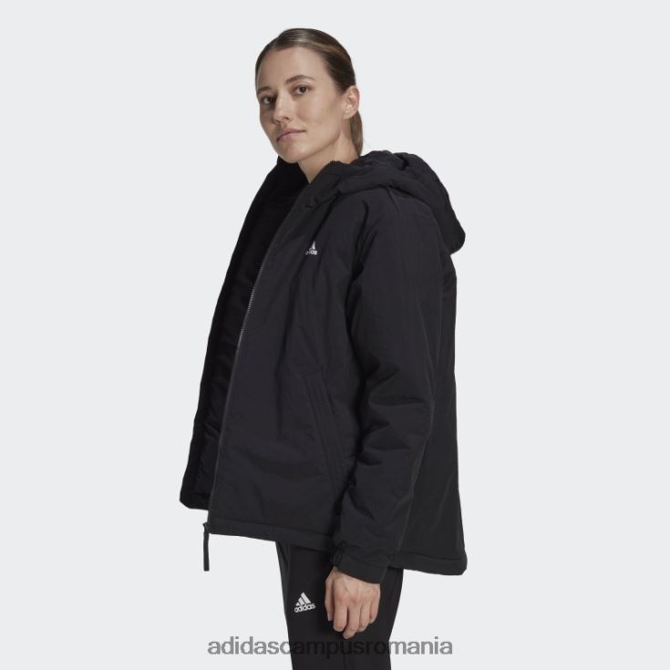 adidas campus romania jachetă neagră cu glugă izolată robustă bsc femei negru J266N217122
