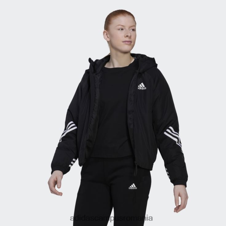 adidas campus romania jachetă neagră cu glugă sport înapoi femei negru J266N217188