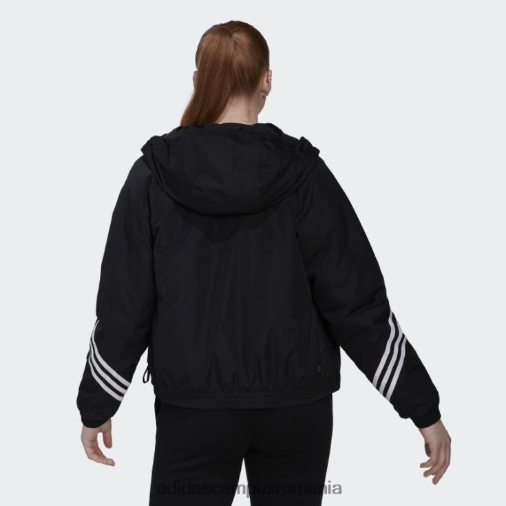 adidas campus romania jachetă neagră cu glugă sport înapoi femei negru J266N217188