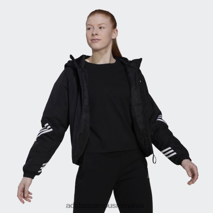 adidas campus romania jachetă neagră cu glugă sport înapoi femei negru J266N217188