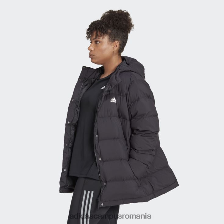 adidas campus romania jachetă neagră helionic cu glugă din puf (plus mărime) femei negru J266N217128