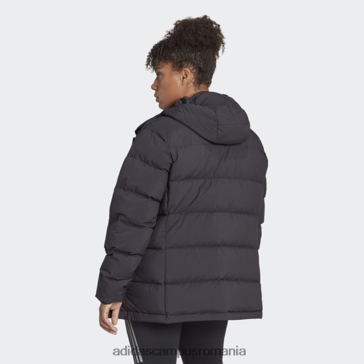 adidas campus romania jachetă neagră helionic cu glugă din puf (plus mărime) femei negru J266N217128