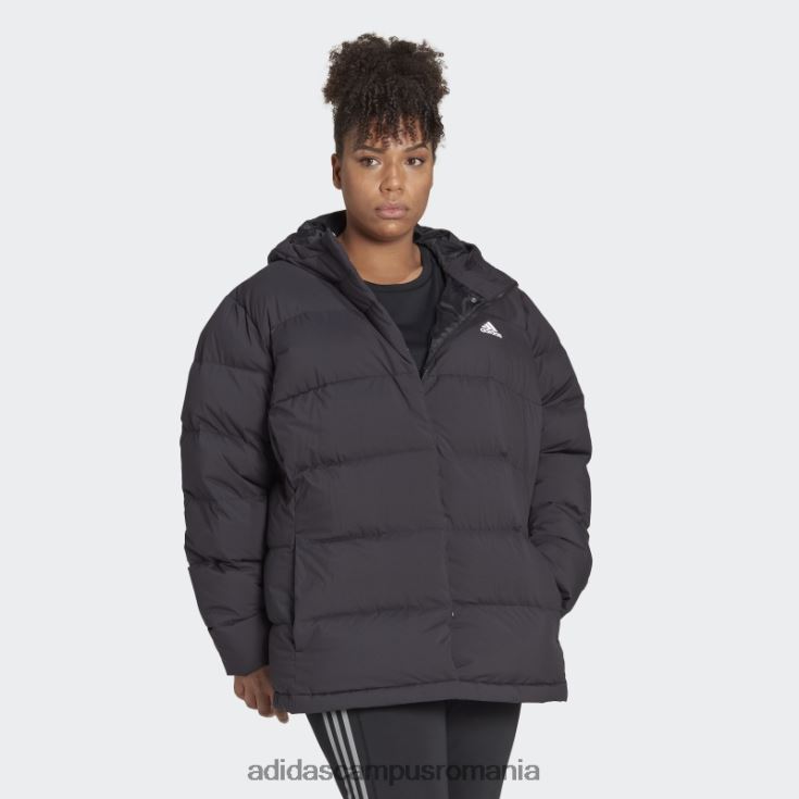 adidas campus romania jachetă neagră helionic cu glugă din puf (plus mărime) femei negru J266N217128