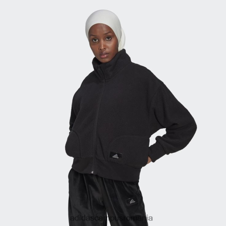 adidas campus romania jacheta sherpa holidayz neagra femei negru J266N29962