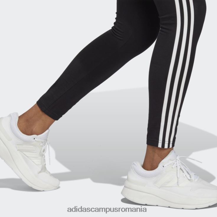 adidas campus romania jambiere de un singur tricou cu talie înaltă, negru, cu trei dungi femei alb negru J266N28935