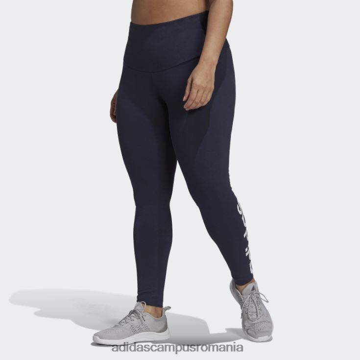 adidas campus romania leggings cu sigla cu talie înaltă esențiale (plus mărime) cerneală femei cerneală/alb J266N29848