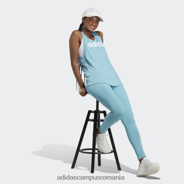 adidas campus romania maiou cu logo largi blue essentials femei albastru alb J266N216409