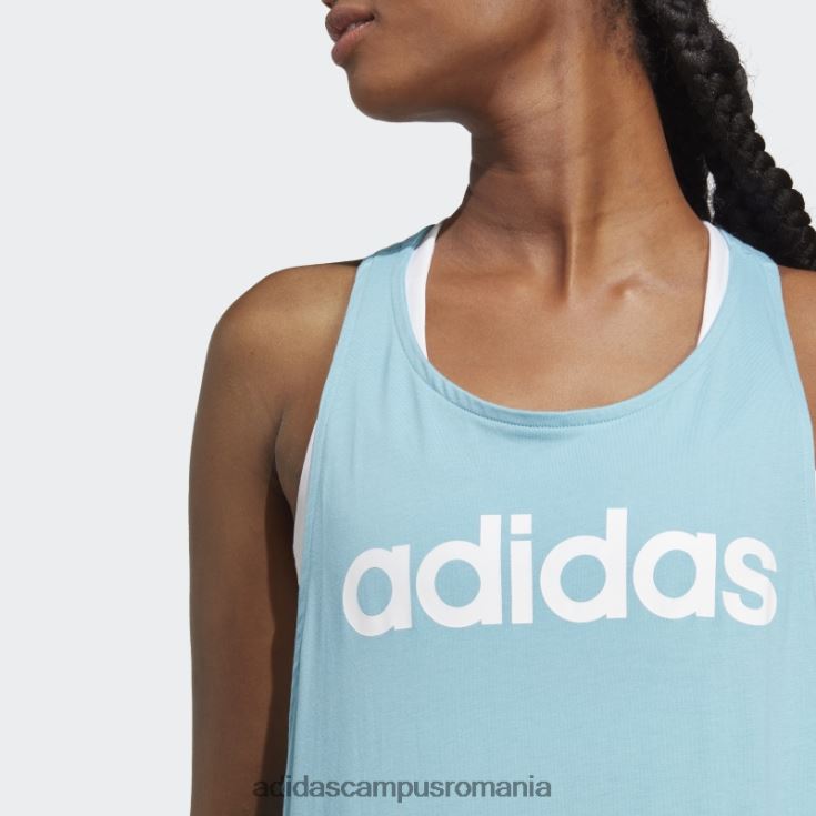 adidas campus romania maiou cu logo largi blue essentials femei albastru alb J266N216409
