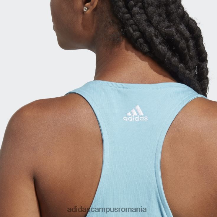 adidas campus romania maiou cu logo largi blue essentials femei albastru alb J266N216409