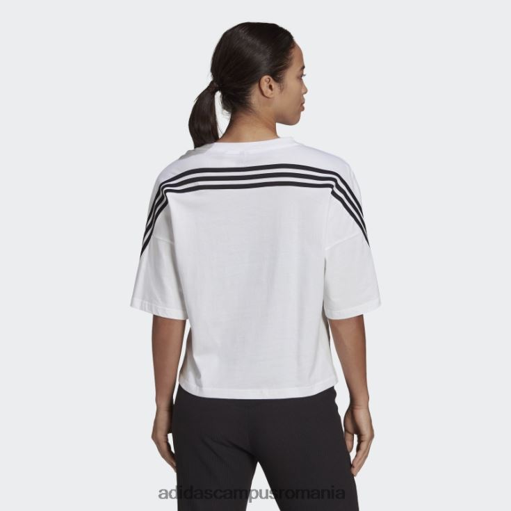 adidas campus romania îmbrăcăminte sport icoane viitoare 3 dungi tricou fashion alb femei alb J266N210319