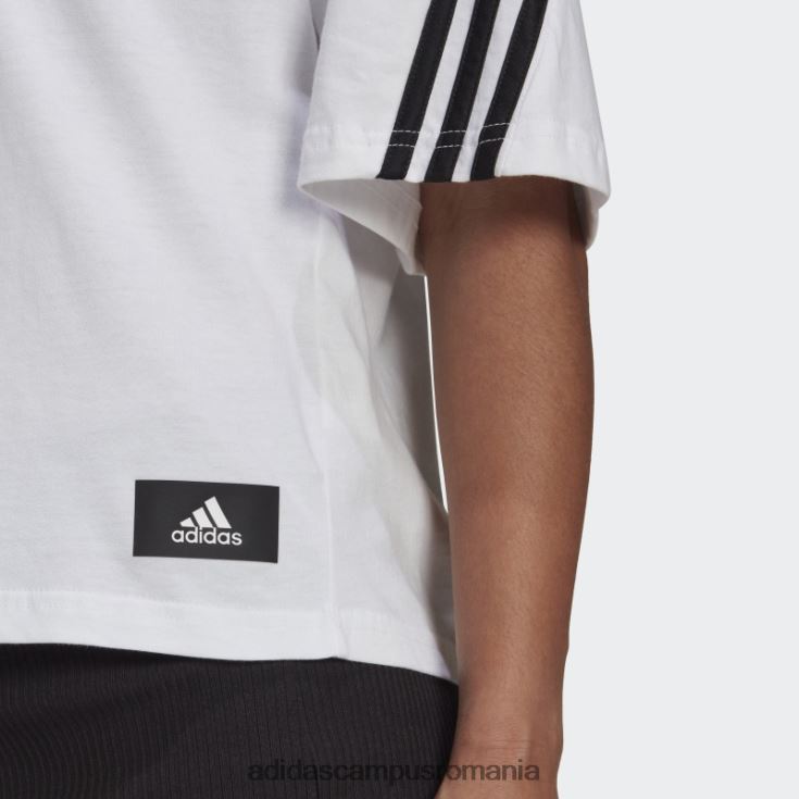 adidas campus romania îmbrăcăminte sport icoane viitoare 3 dungi tricou fashion alb femei alb J266N210319