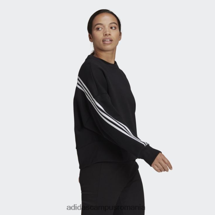 adidas campus romania îmbrăcăminte sport neagră icoane viitoare hanorac cu 3 dungi fierbinte femei negru J266N23206