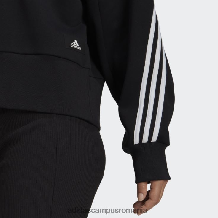 adidas campus romania îmbrăcăminte sport neagră icoane viitoare hanorac cu 3 dungi fierbinte femei negru J266N23206