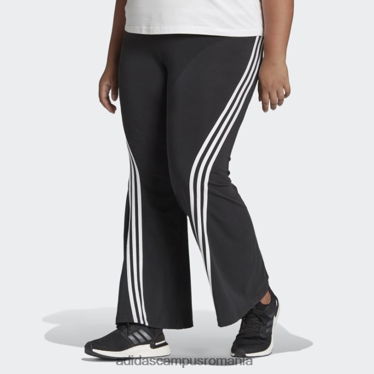 adidas campus romania îmbrăcăminte sport neagră icoane viitoare pantaloni evazați cu 3 dungi (plus mărime) fierbinți femei negru J266N23054