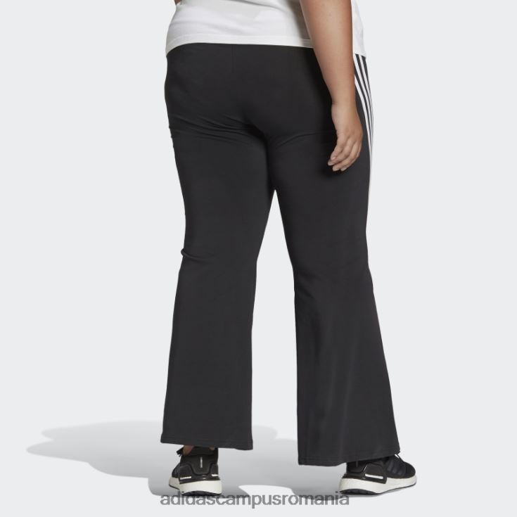 adidas campus romania îmbrăcăminte sport neagră icoane viitoare pantaloni evazați cu 3 dungi (plus mărime) fierbinți femei negru J266N23054