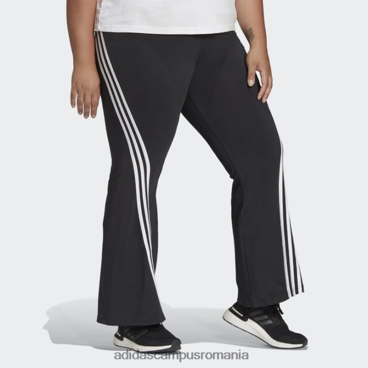 adidas campus romania îmbrăcăminte sport neagră icoane viitoare pantaloni evazați cu 3 dungi (plus mărime) fierbinți femei negru J266N23054