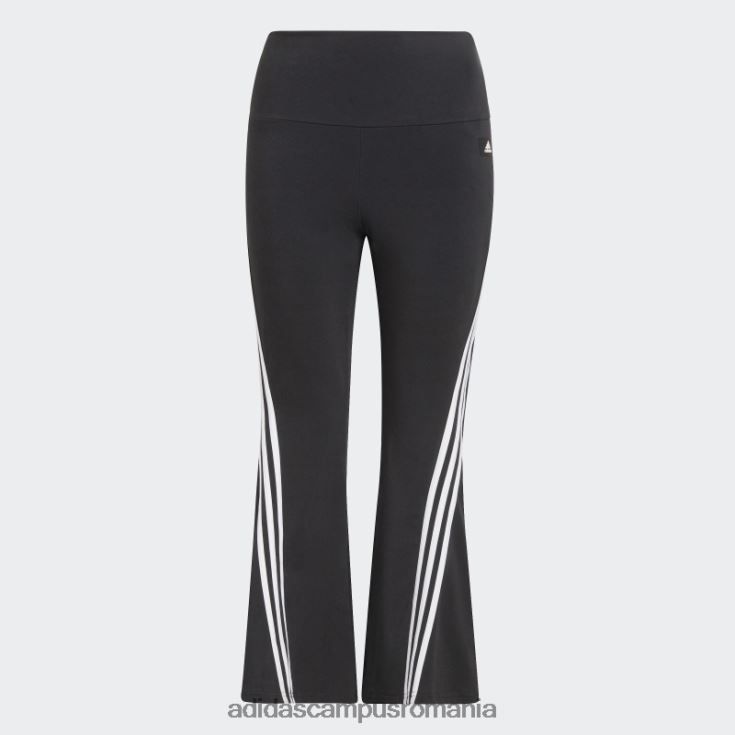 adidas campus romania îmbrăcăminte sport neagră icoane viitoare pantaloni evazați cu 3 dungi (plus mărime) fierbinți femei negru J266N23054
