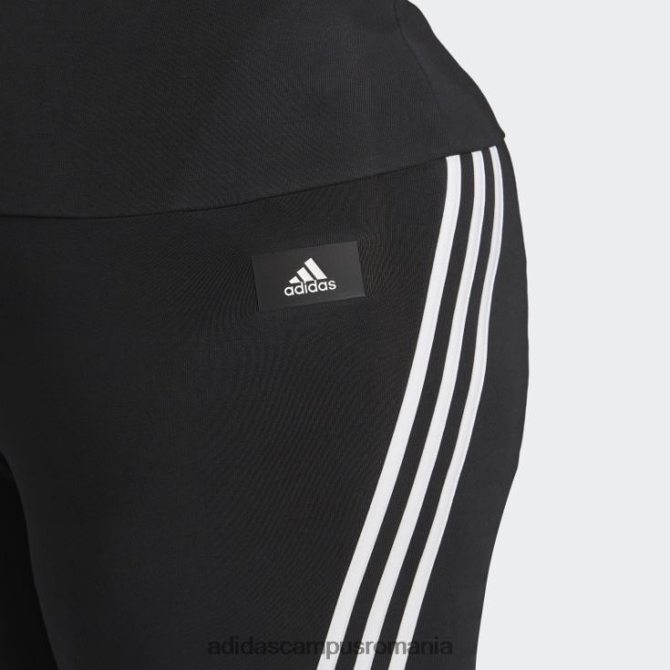 adidas campus romania îmbrăcăminte sport neagră icoane viitoare pantaloni evazați cu 3 dungi (plus mărime) fierbinți femei negru J266N23054