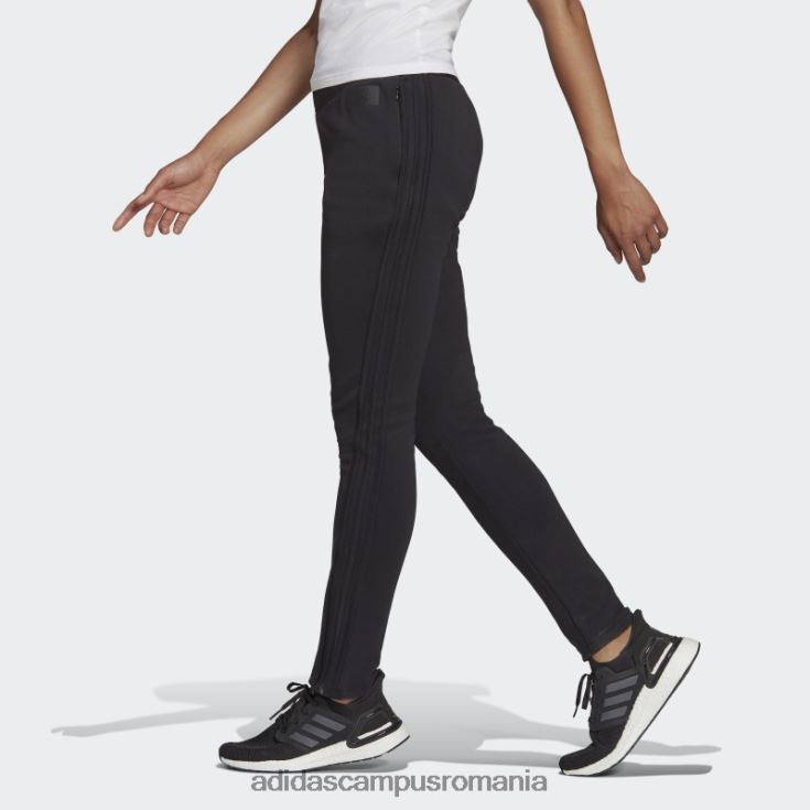 adidas campus romania îmbrăcăminte sport neagră icoane viitoare pantaloni skinny cu 3 dungi femei negru J266N23242