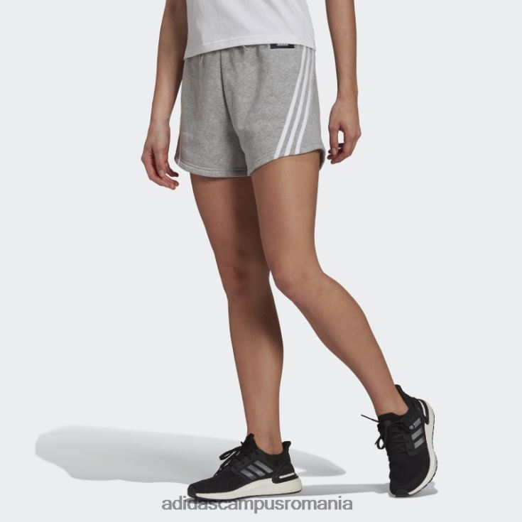 adidas campus romania mediu gri fashion sportswear future icons pantaloni scurți cu 3 dungi femei gri mediu J266N23246