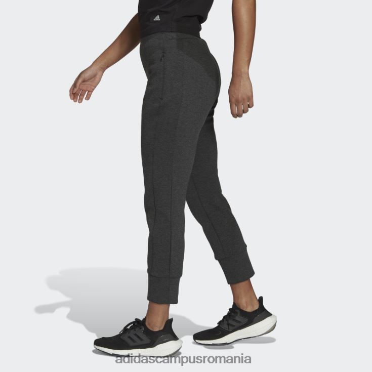 adidas campus romania mission victory pantaloni slim-fit cu talie inalta moda negru melange femei melange negru J266N210308