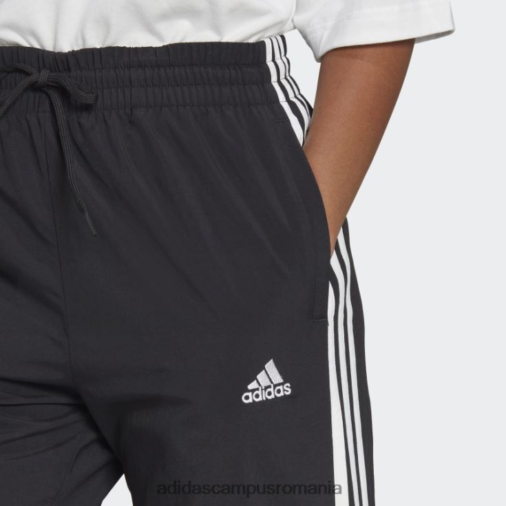 adidas campus romania pantaloni 7/8 țesuți cu 3 dungi negru adidas femei alb negru J266N22310