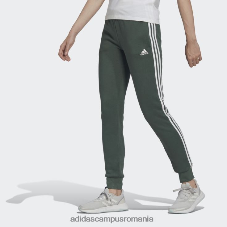 adidas campus romania pantaloni cu 3 dungi din lână green oxide essentials femei oxid verde/alb J266N210289