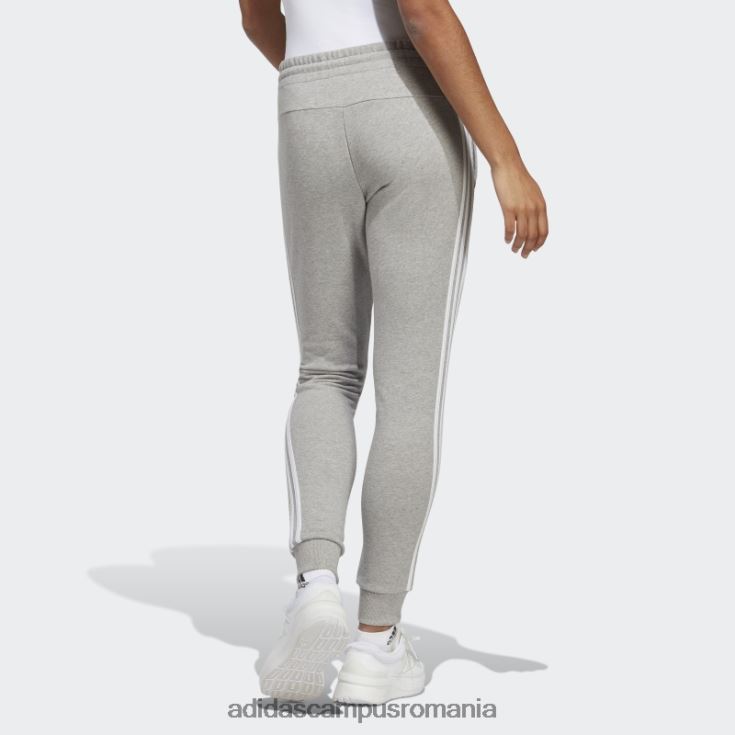 adidas campus romania pantaloni cu manșete din țesătură franceză cu 3 dungi, gri mediu adidas femei gri mediu/alb J266N28952