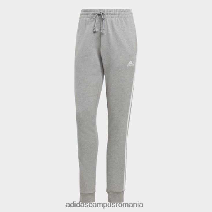 adidas campus romania pantaloni cu manșete din țesătură franceză cu 3 dungi, gri mediu adidas femei gri mediu/alb J266N28952