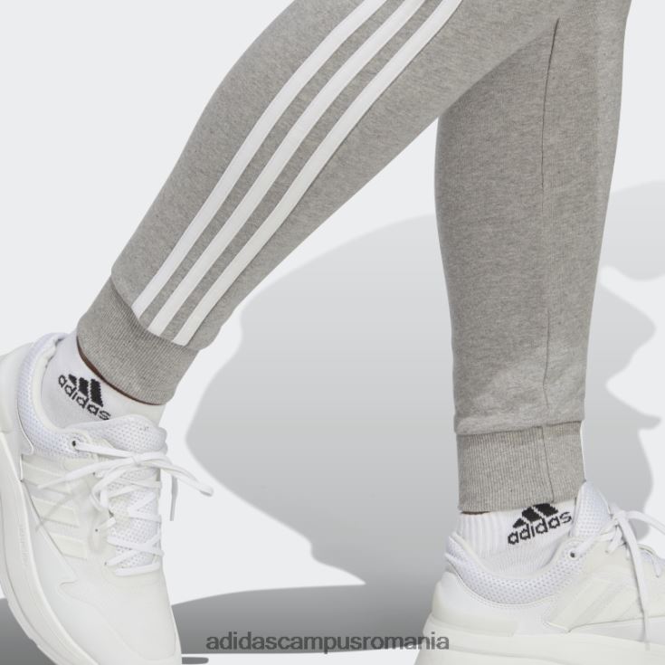 adidas campus romania pantaloni cu manșete din țesătură franceză cu 3 dungi, gri mediu adidas femei gri mediu/alb J266N28952