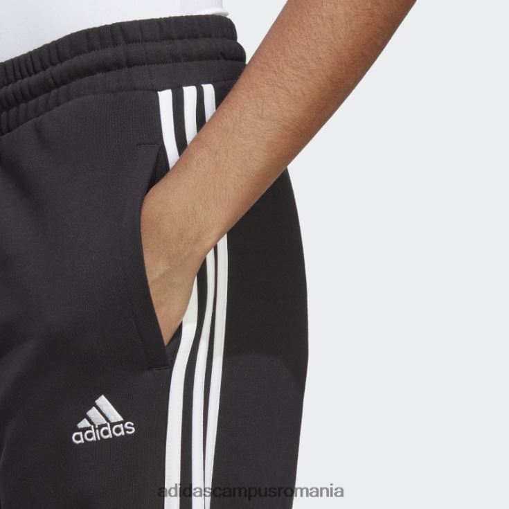 adidas campus romania pantaloni de jogging largi cu 3 dungi French Terry, negri femei alb negru J266N216501
