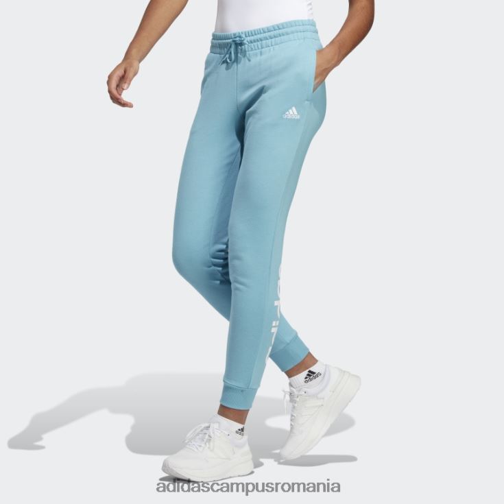 adidas campus romania pantaloni de jogging liniari French Terry cu manșete, albaștri femei albastru alb J266N216387