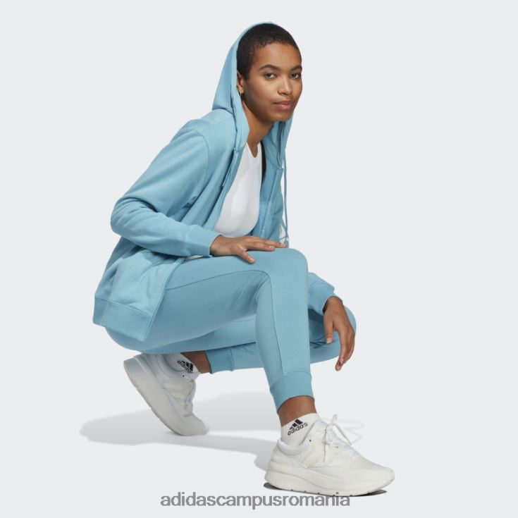 adidas campus romania pantaloni de jogging liniari French Terry cu manșete, albaștri femei albastru alb J266N216387