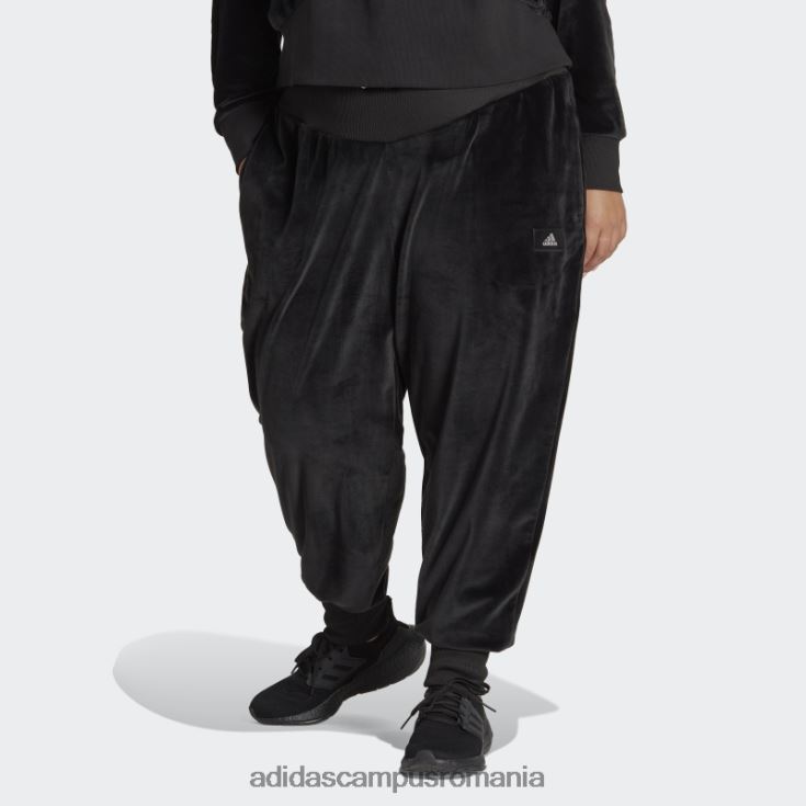 adidas campus romania pantaloni de jogging negri din velur confortabil Holidayz (mărime plus) femei negru J266N210763