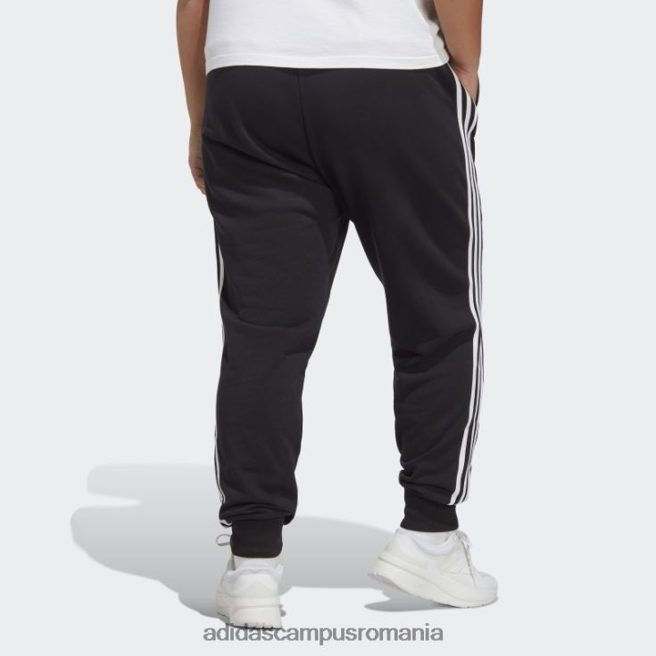 adidas campus romania pantaloni de jogging negri essentials cu 3 dungi French Terry cu mansete (plus marime) adidas femei alb negru J266N216605