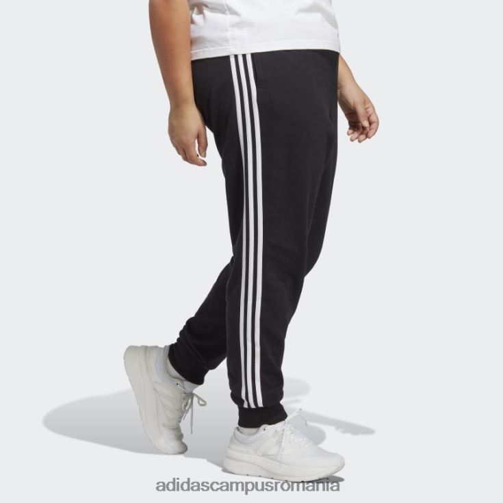 adidas campus romania pantaloni de jogging negri essentials cu 3 dungi French Terry cu mansete (plus marime) adidas femei alb negru J266N216605