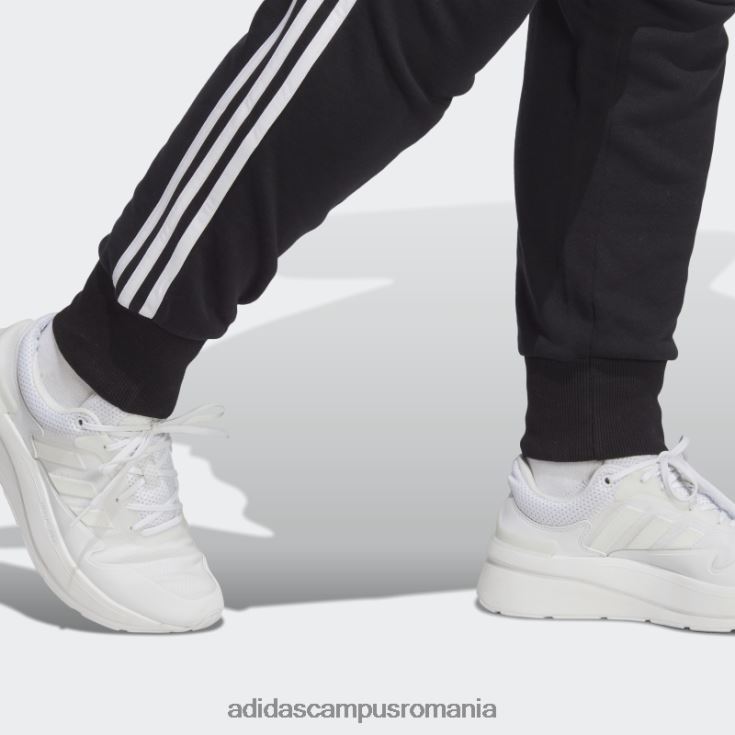 adidas campus romania pantaloni de jogging negri essentials cu 3 dungi French Terry cu mansete (plus marime) adidas femei alb negru J266N216605