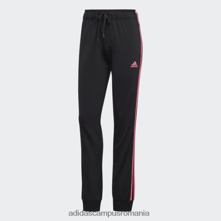 adidas campus romania pantaloni de încălzire primegreen essentials, subțiri, conici, cu trei dungi, negri femei negru/magenta J266N29434