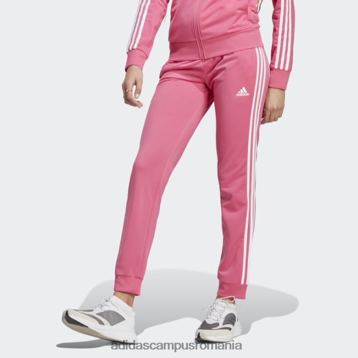 adidas campus romania pantaloni de sport subțiri, conici, cu trei dungi, pentru încălzire, magenta primegreen essentials femei magenta/alb J266N29689
