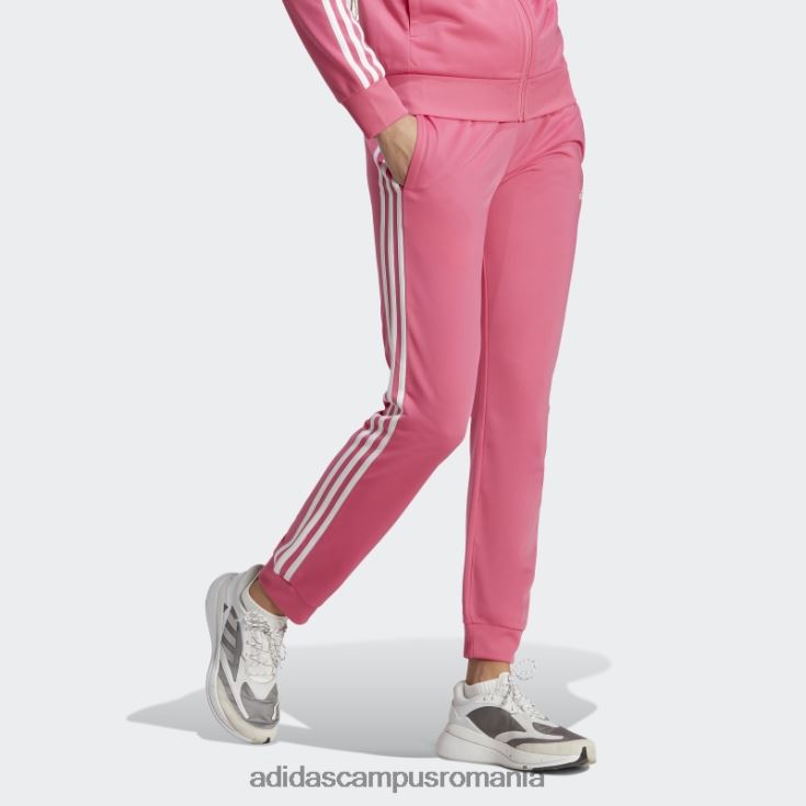 adidas campus romania pantaloni de sport subțiri, conici, cu trei dungi, pentru încălzire, magenta primegreen essentials femei magenta/alb J266N29689