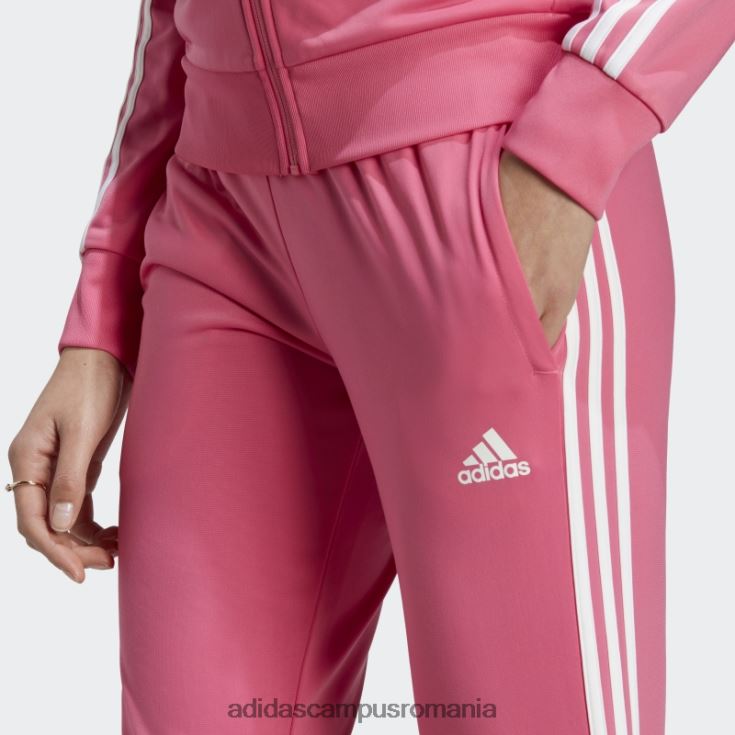 adidas campus romania pantaloni de sport subțiri, conici, cu trei dungi, pentru încălzire, magenta primegreen essentials femei magenta/alb J266N29689