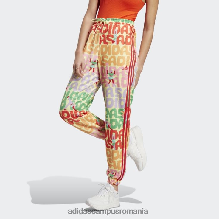 adidas campus romania pantaloni de sport x farm rio perla citrin moda femei perlat citrin/rosu J266N29559