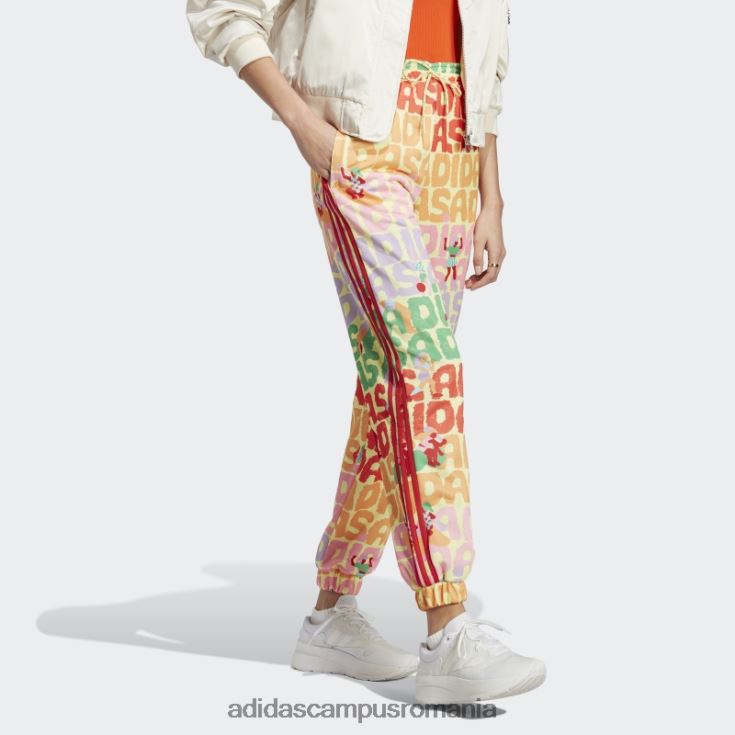 adidas campus romania pantaloni de sport x farm rio perla citrin moda femei perlat citrin/rosu J266N29559